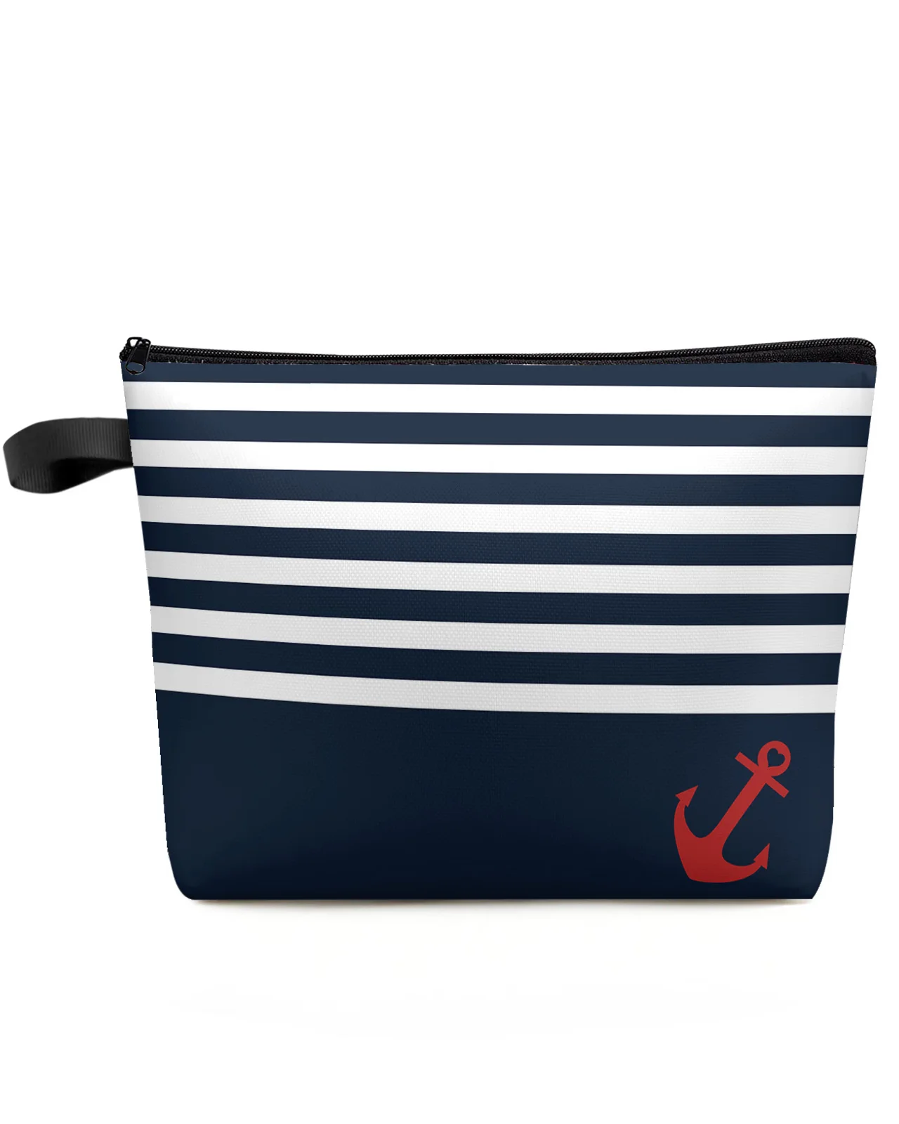 

Navy Striped Anchor Makeup Bag Pouch Travel Essentials Lady Women Cosmetic Bags Toilet Organizer Kids Storage Pencil Case