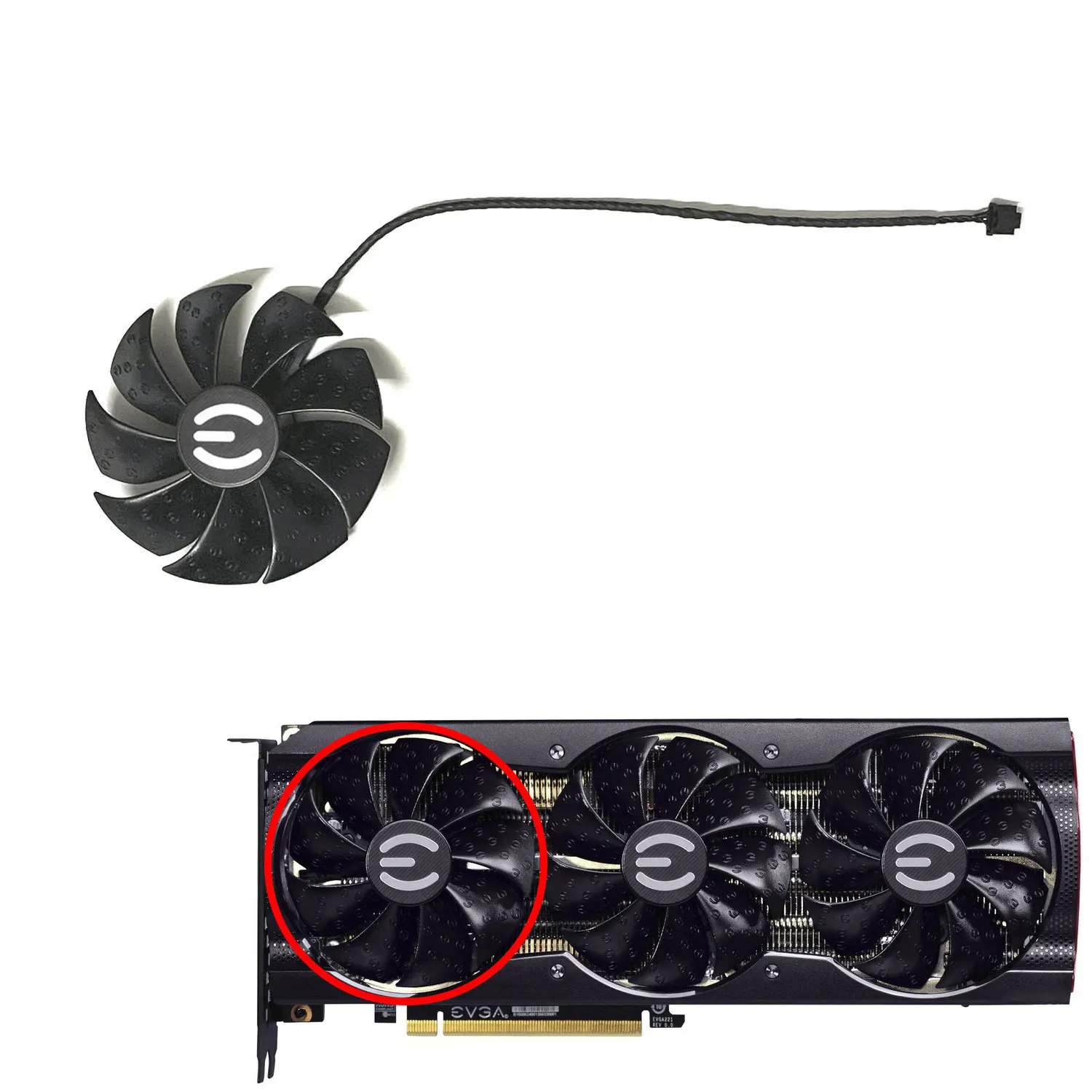 New 4PIN PLD09220S12H DC 12V 0.55A 88MM suitable for EVGA RTX 3090 3080TI 3080 3070 3060TI XC3 Ultra/(black) game graphics card