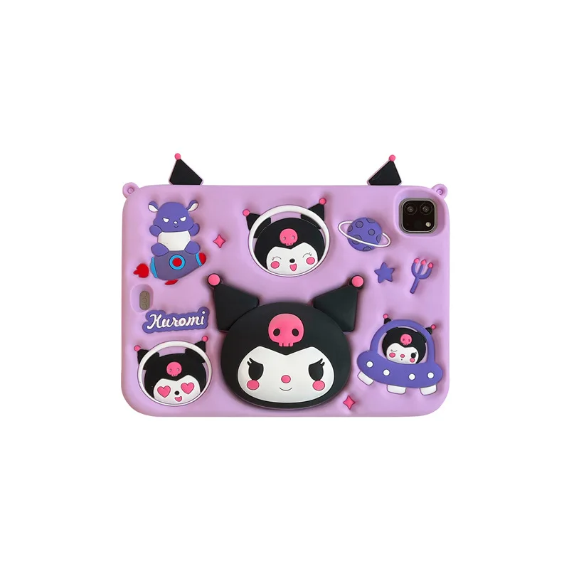 Cartoon 3D Kuromi Bracket Tablet Case For Xiaomi Pad 6 5 Pro 2023 11in Case For Redmi Pad SE 11 inch Silicone Protective Cover