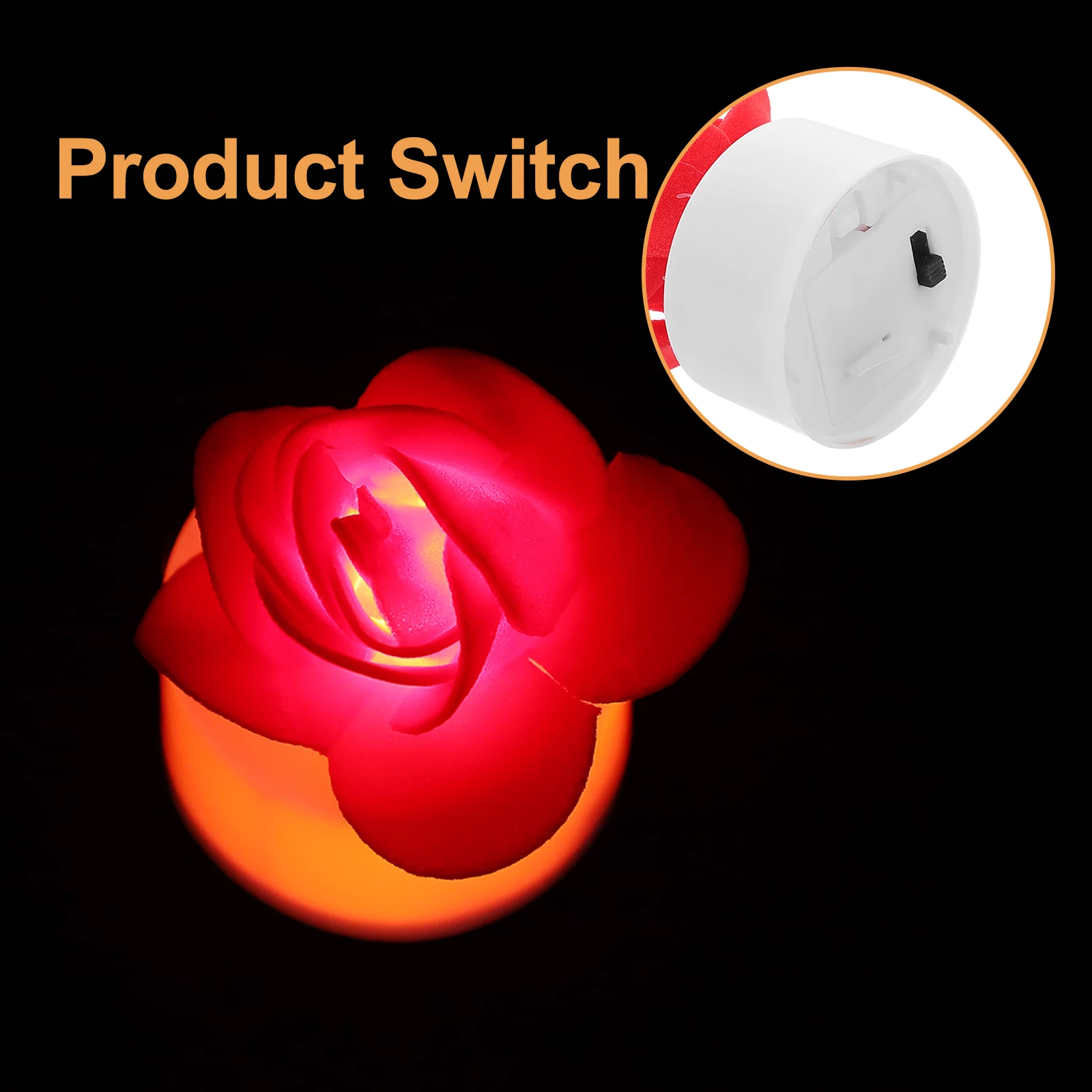 12Pcs Flameless Rose Lights LED Tea Lights for Weddings Valentine's Decor Romantic Atmosphere Operated Red Roses
