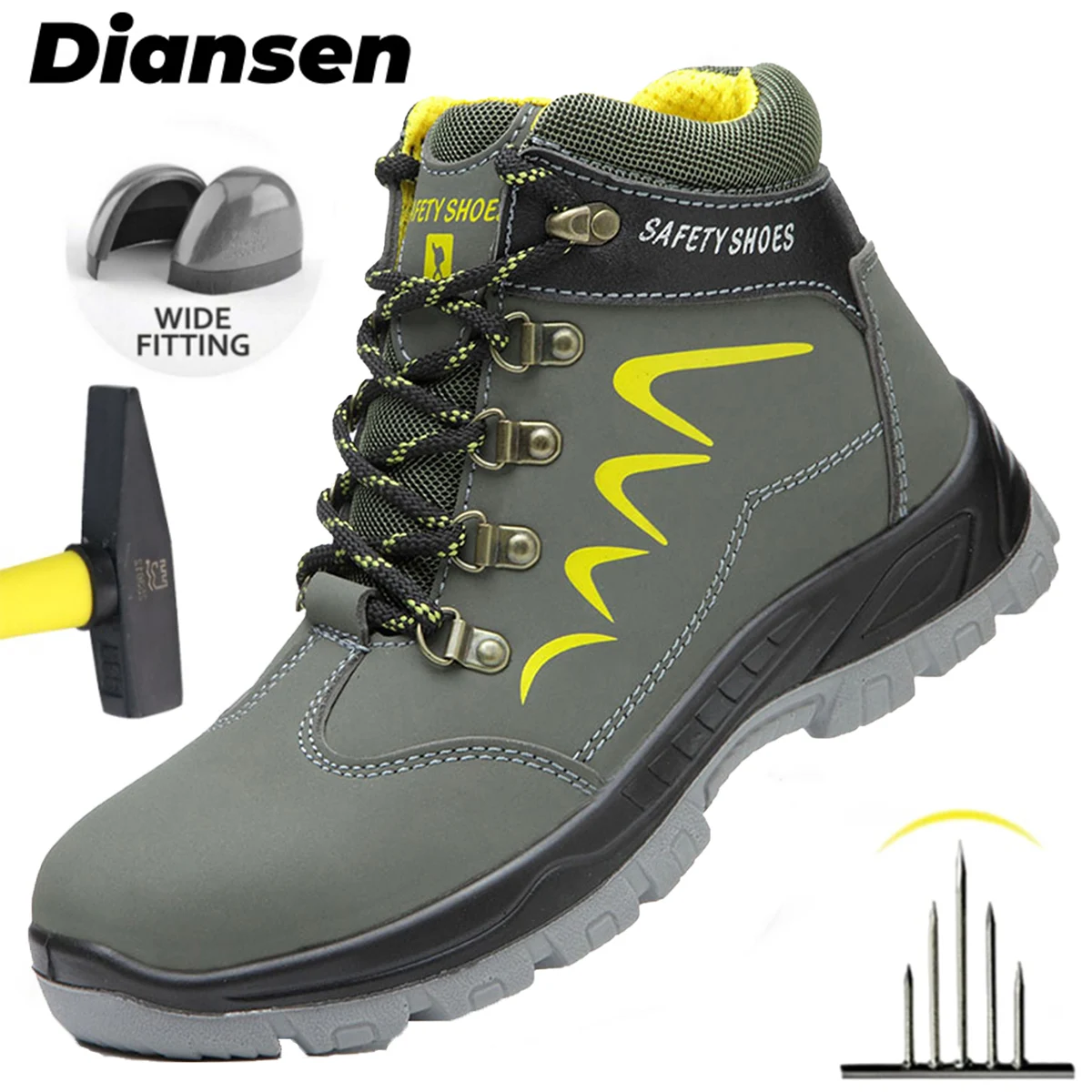Waterproof Work Shoes Indestructible Work Boots Anti Piercing Anti-smash Kevlar Insoles Safety Boot Construction Working Boots