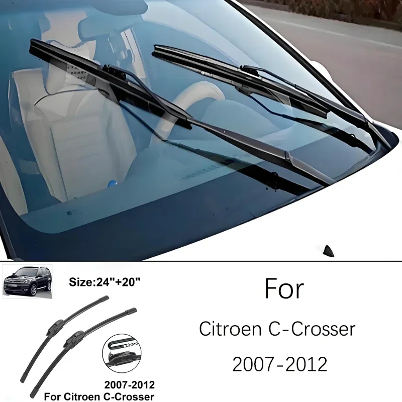 For Citroen C-Crosser 2007-2012 2008 2009 2010 2011 Windshield Wiper 24 20 Inches Rubber Front Wiper Blade Accessories