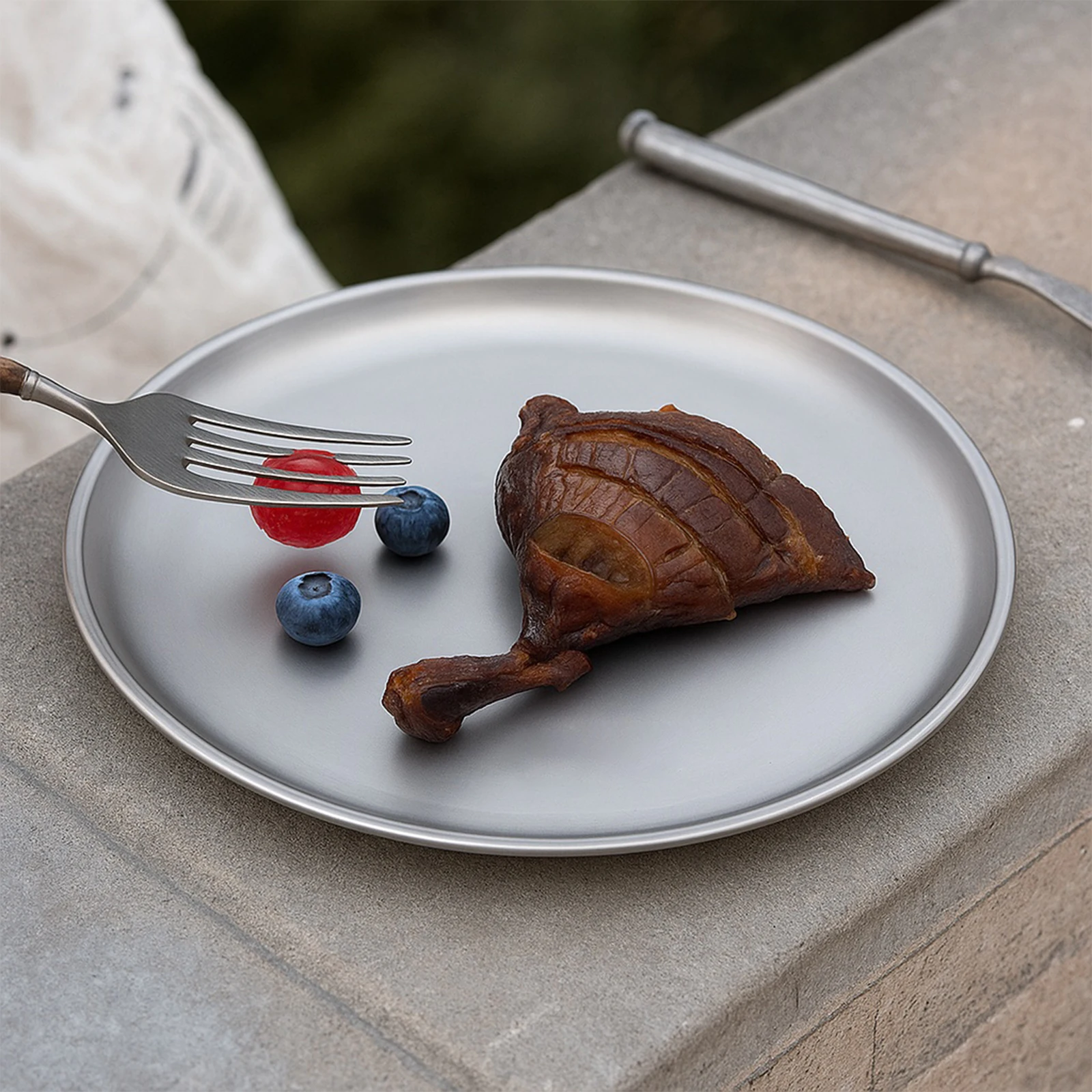 Titanium Purification Plate Portable Travel Tableware Lightweight Backcountry Dinnerware Rust Proof Outdoor Fruit Salad Plate image 3