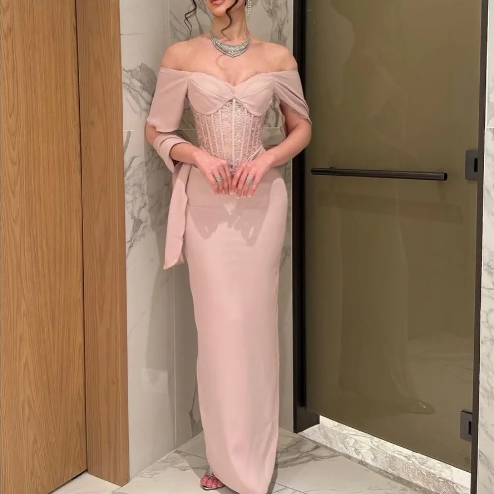 

Customized Exquisite Classic Chiffon Flower Straight Off-the-shoulder Long Dresses Bespoke Occasion Dresses Sizes Available Sexy