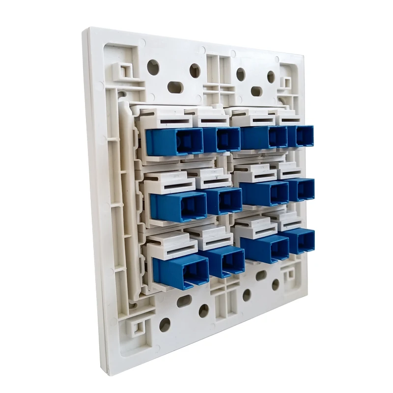 SC-SC APC UPC Wall Faceplate With 12 Interface SC Fiber-Optic Cable SC/SC Keystone Socket Plug In White Color