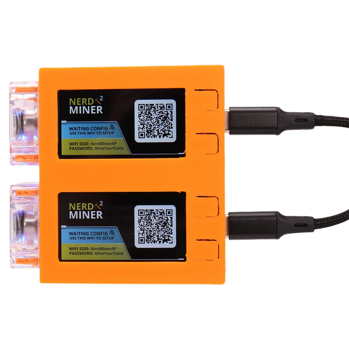 NerdMiner V2 마이너 78KH/Sx2 듀얼 스크린 BTC 솔로 복권 마이너, 비트코인 너드 마이너 복권 마이너, 발광 선풍기, D