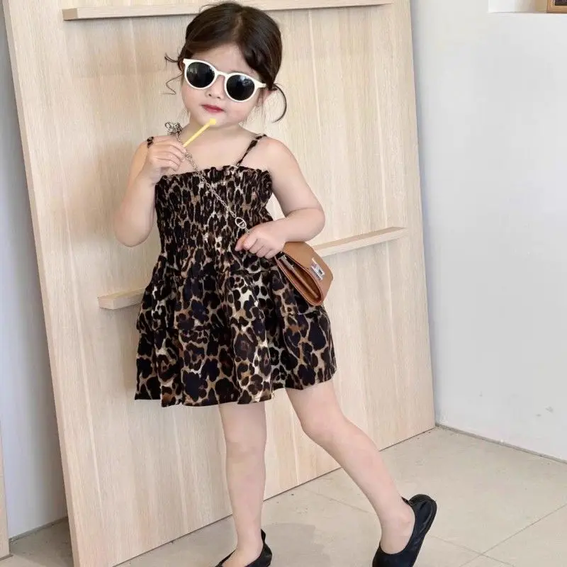 

Elegant Fashion Harajuku Slim Fit Children Clothes Loose Casual All Match Camisole Skirt Korean Version Sleeveless Girls Dresses