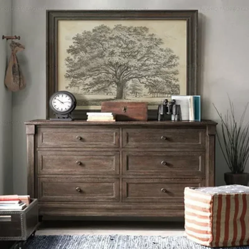 American living room sofa wall background decorative painting, porch, solid wood frame