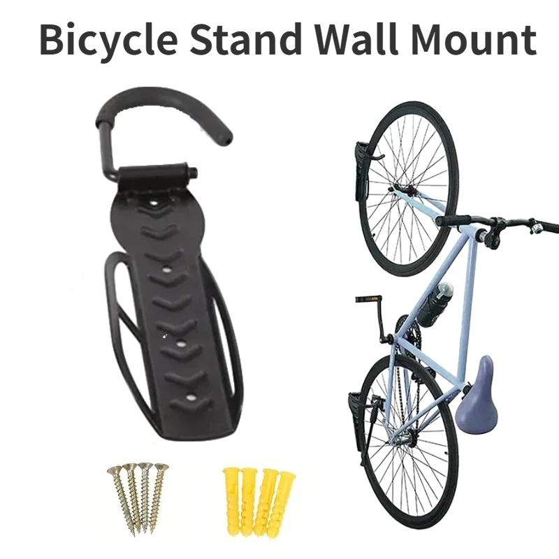 Bicycle Stand Wall Mount MTB Road Bike Rack Stands Steel Storage Hanger Cycling Nonslip Vertical Storage Fixed Hanging Holder