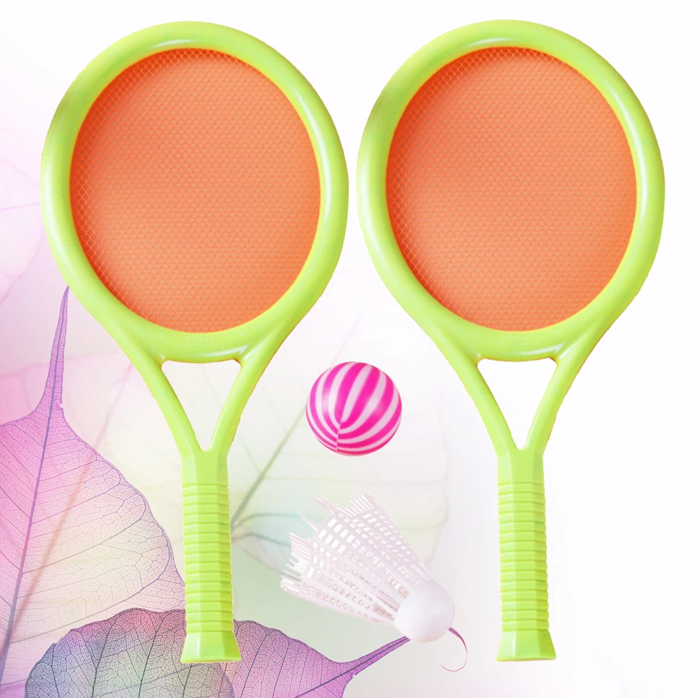 

4pcs Plastic Tennis Racket Set For Kids Lightweight Childrens Tennis Racket Set Easy Grip Small Size Safe For Children Indoor