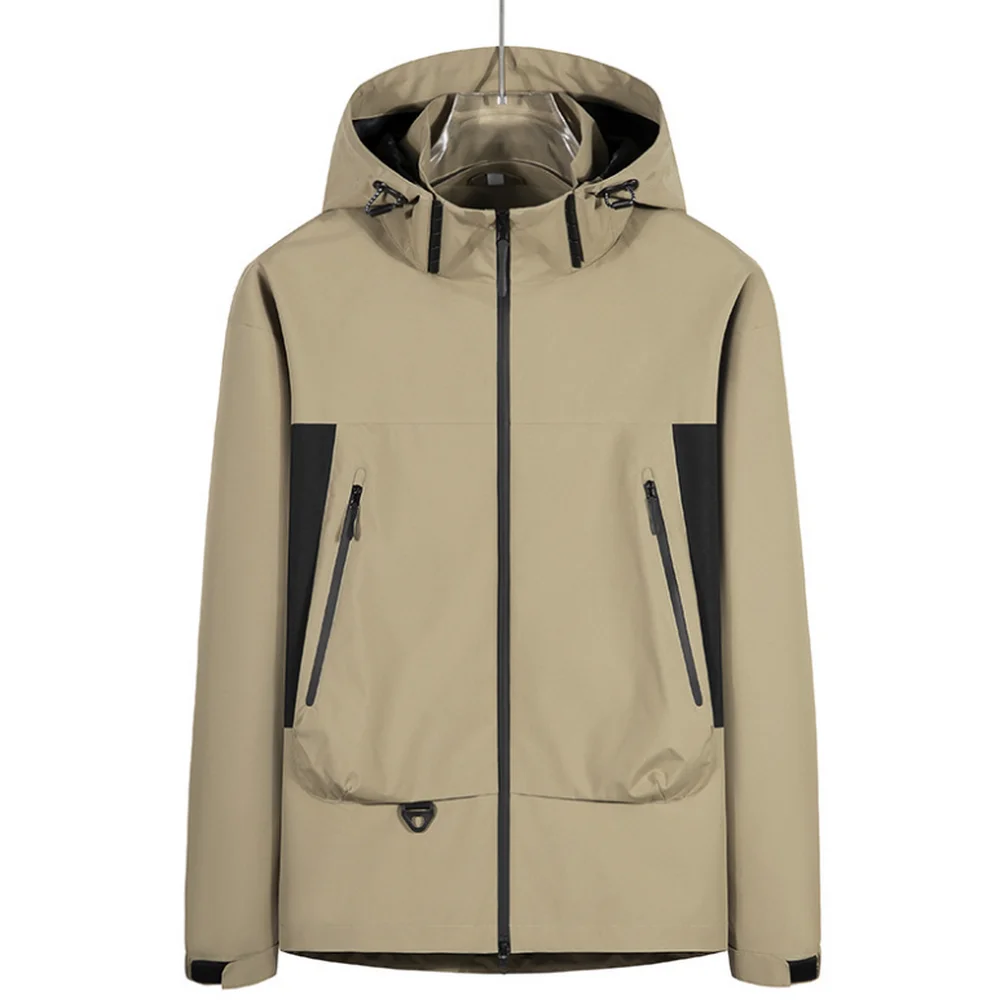 

Куртка высокого качества, мужские весенне-осенние уличные плащи, повседневная ветрозащитная водонепроницаемая маслостойкая куртка с капюшоном из твердой оболочки