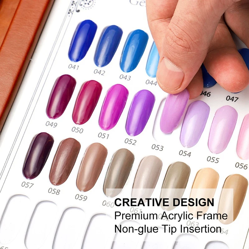 3X 216 Colors Nail Tips Display Book DIY Nail Art Showing Shelf Gel Color Card Chart Painting Display Board Silver