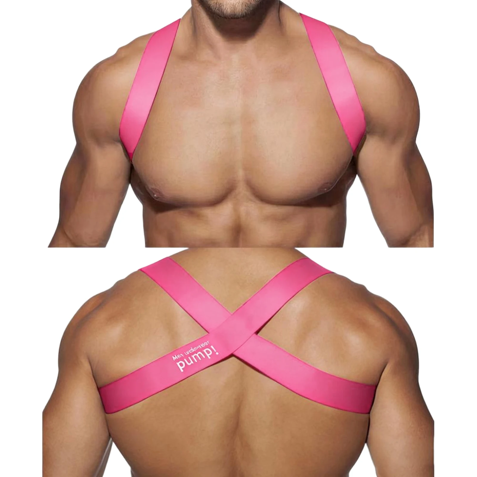 1pc masculino náilon esportes corpo peito arnês corpo bandagem roupa interior elástico ombro faixas musculares traje festa música dança acessório