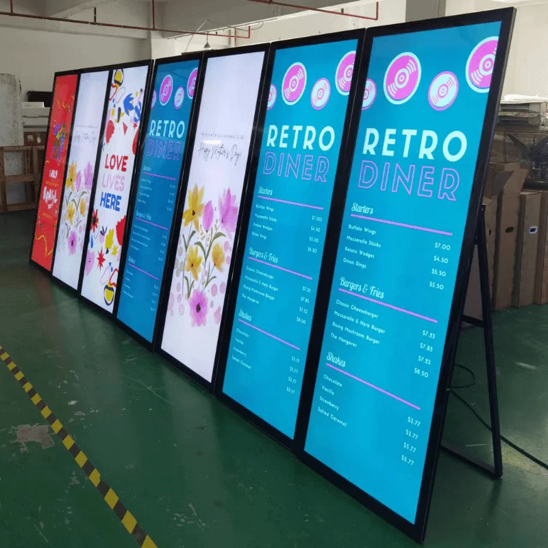 75 Inch Portable Digital Poster Lcd Smart Indoor Advertising Player Screen Display Board Digital Signage for Hop Advertising
