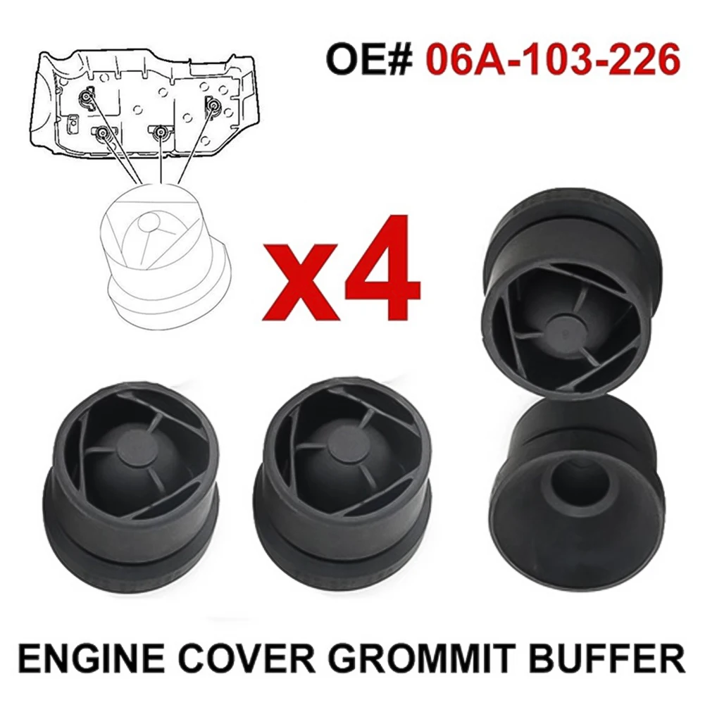 4PCSCar Engine Cover Cushion Rubber Pier Shock Buffer Cover 06A103226 For VW Passat Golf MK4 Jetta Polo Skoda Seat Leon Fabia 2