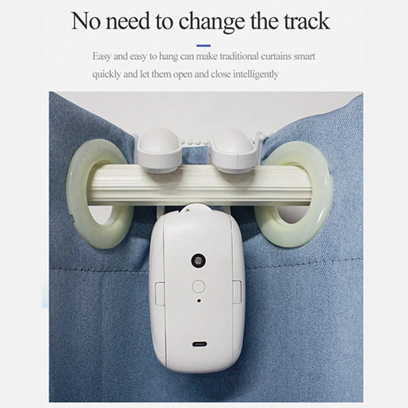 2PCS TUYA Smart Bluetooth Curtains Robot Roman Rod Track Automatic Curtain Opener Remote Control Curtain Motor