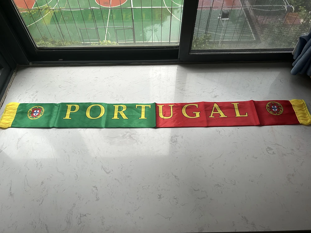 (SKY FLAG) Portugal-Schal 14x130cm Doppelseitiger Druck Satin Fußball-Fan-Portugal-Schal Flaggen-Banner – Detail 15