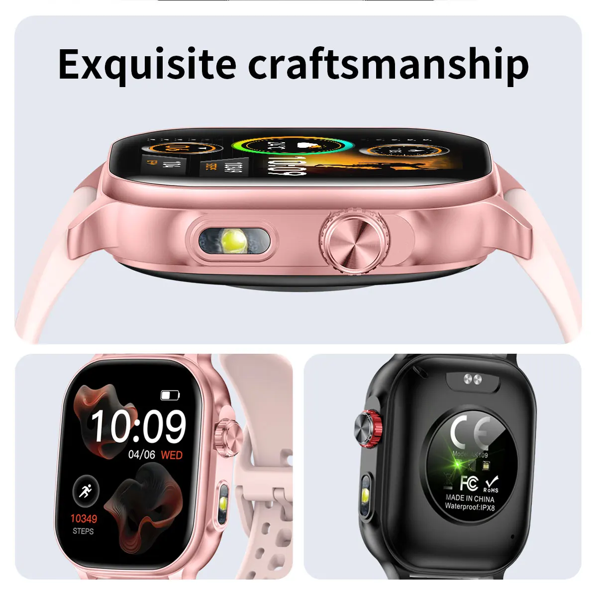 2026 Neue Smartwatches 2,01" AMOLED HD-Bildschirm 1400mAh Akku Bluetooth-Anruf IP68 Wasserdicht Smartwatch für Damen für Android iOS – Detail 4