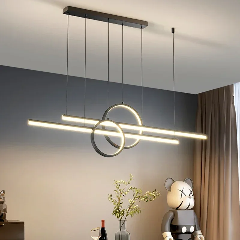 Imagem -04 - Nordic Minimalista Anel Luzes Pingente Lustres Lâmpada Iluminação Interior Lusters Fixture Home Decor Jantar Sala de Estar Cozinha