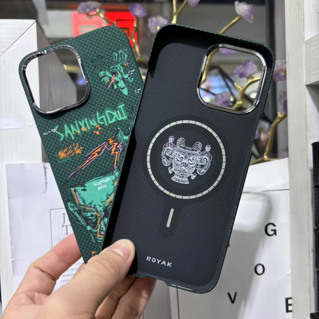 

ACC-Real Carbon Fiber Phone Case For iPhone 16ProMax/16Pro/15ProMax/15Pro Three-star PileAramid Fiber Ultra-Thin Case