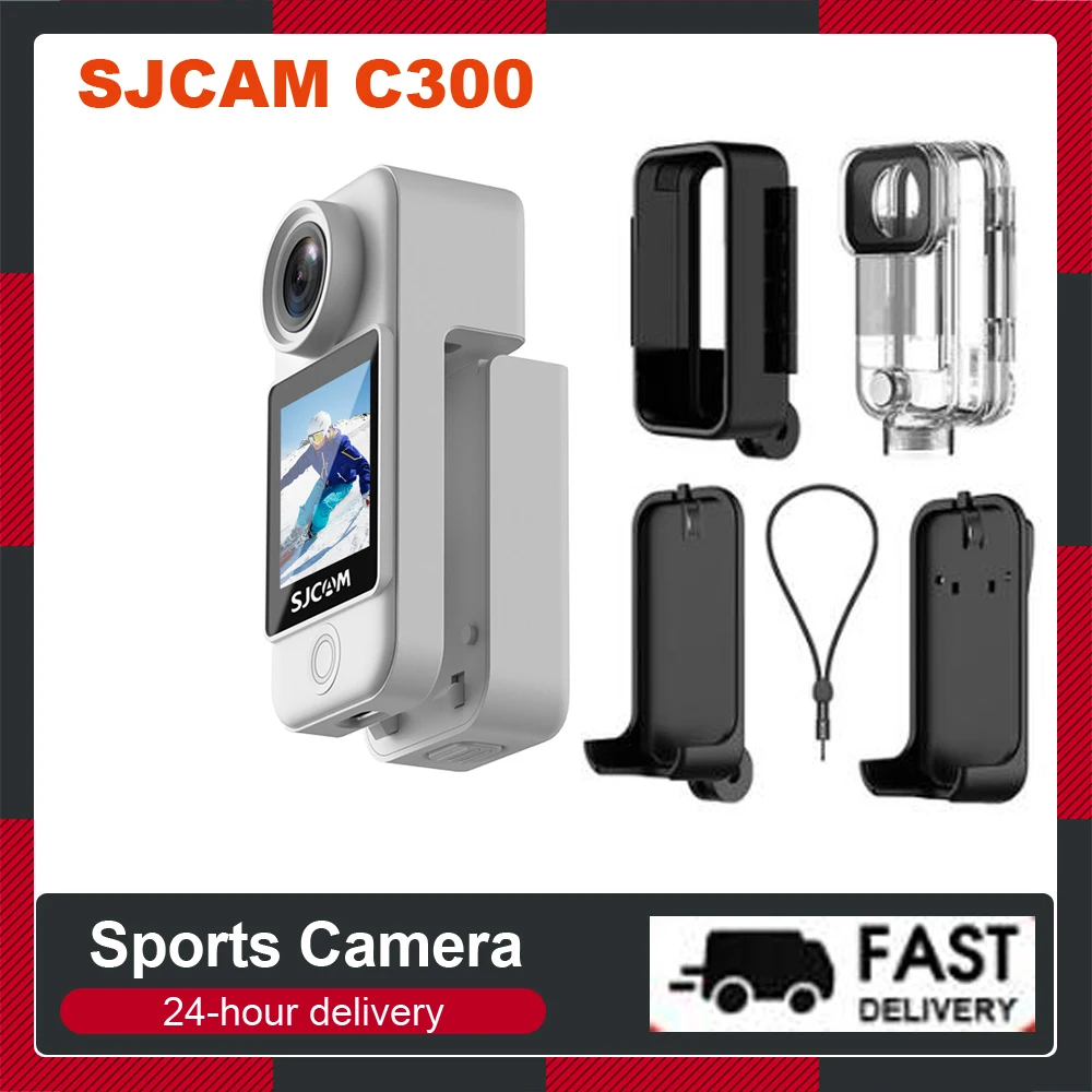 SJCAM C300 Pocket 4K 30FPS Action Camera 5G/2.4G WiFi Sports Camera 1.33 Inch Touch Control Screens 30M Waterproof Night Vision