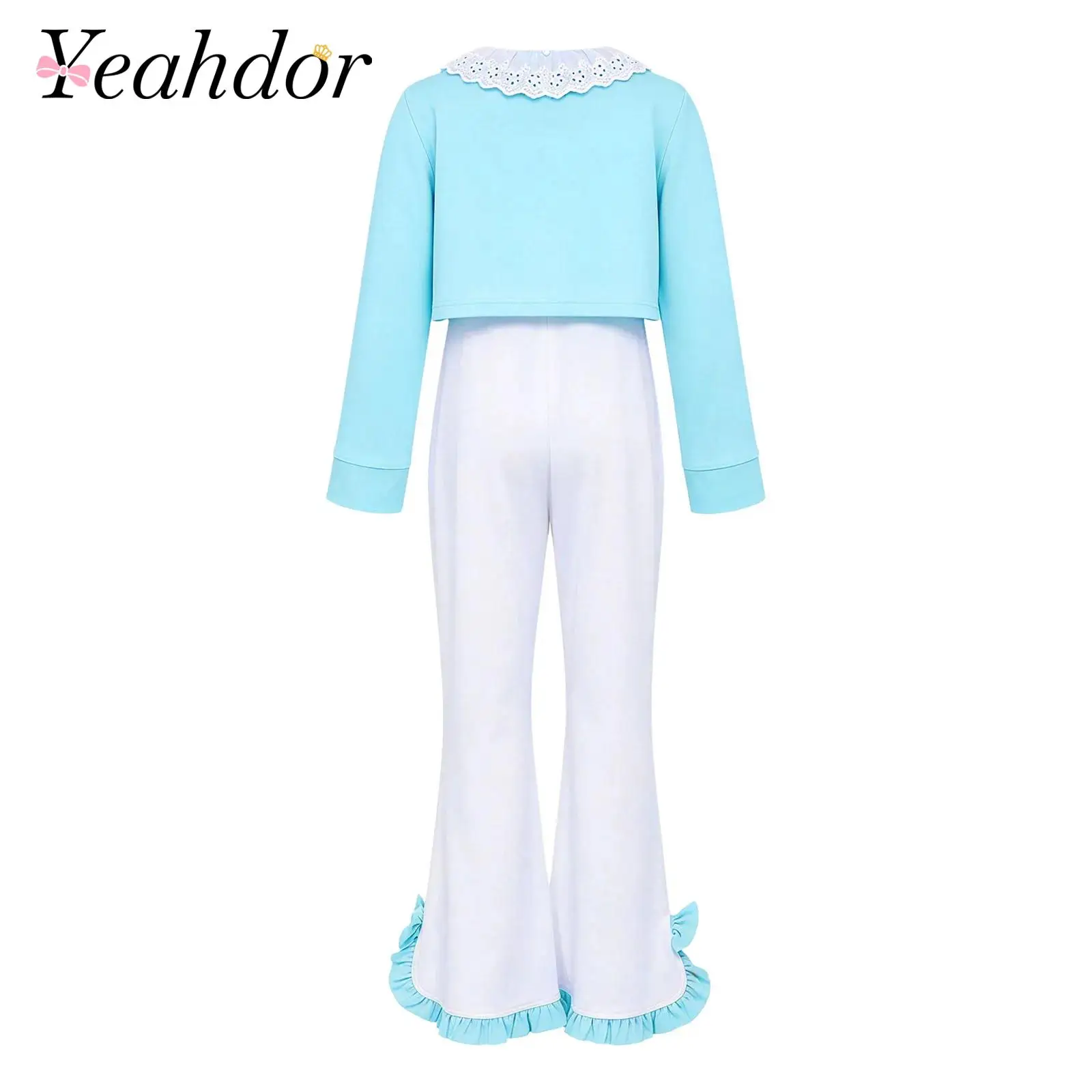 Children Clothing Sets Autumn Fashion Kids Girls Long Sleeve Vacation Outfit Spaghetti Straps Jumpsuit with Lace Collar Jacket