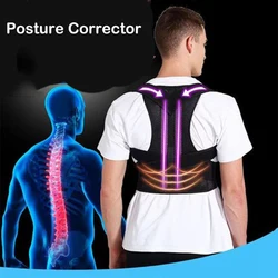 Adjustable Black Back Posture Corrector Shoulder Lumbar Spine Brace Support Belt Health Care for Men Women Unisex