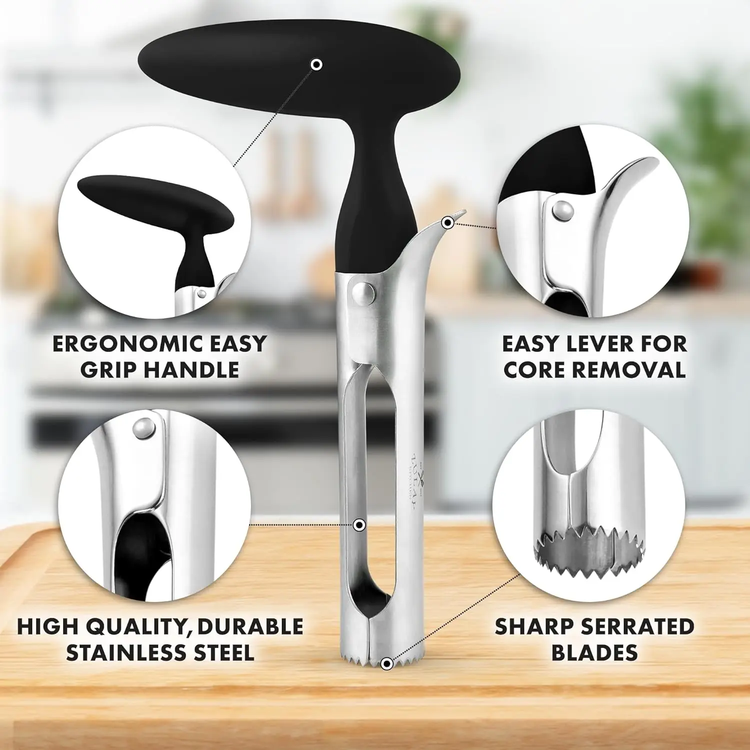 1pc Premium Edelstahl Küche Apple Corer Tool ultra scharf einfach zu bedienen und zu reinigen haltbare Obst Corer Entferner – Detail 8