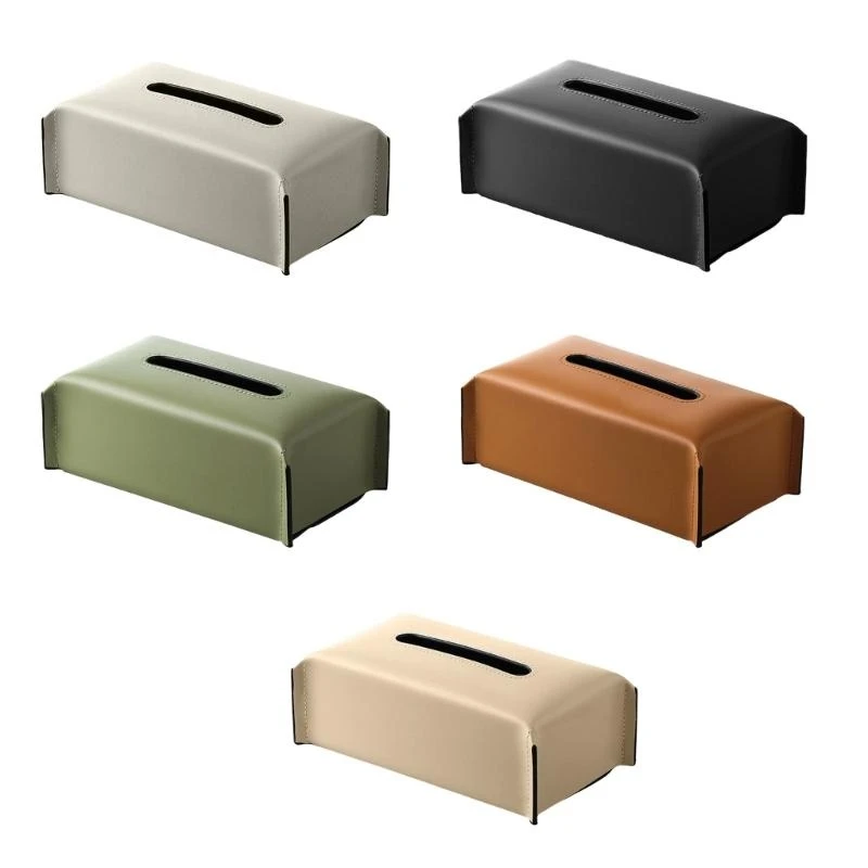 

PU Leather Paper Towel Stand Tissues Dispenser Napkin Box Paper Towel Container JOMD