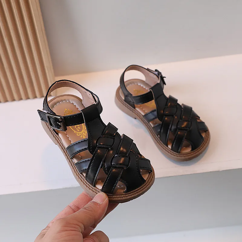 Nuovi sandali estivi scarpe per bambini ragazze ragazzo tessuto hollow princess shoes bambini fondo morbido scarpe da passeggio per bambini sandali