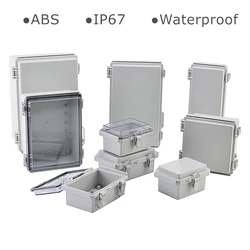 ABS Plastic Enclosure Distribution Case IP67 Waterproof Grey Lid Or Transparent Cover Connecting Box With Free Mounting Plate