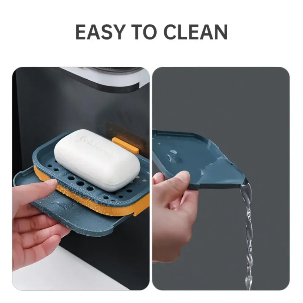 Soap Box Wall-mounted Holder Soap Sponge Storage Plate Tray Dish Shower Soap Holder Rack Case Home Bathroom Kitchen Accessories