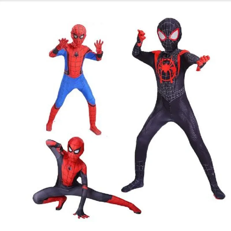 Morales Far From Home disfraz de Spiderman para niños, traje de Peter Parker Zentai, Mono de superhéroe, Spandex