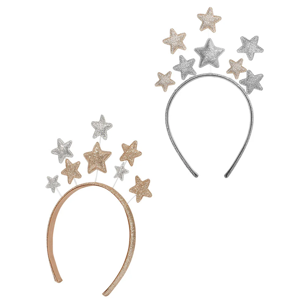 2 PCS Pentagram Headband Christmas Hair Clips Fashion Girls Hairbands Adorable Hoops Iron Child Chic Wear Man Headbands for