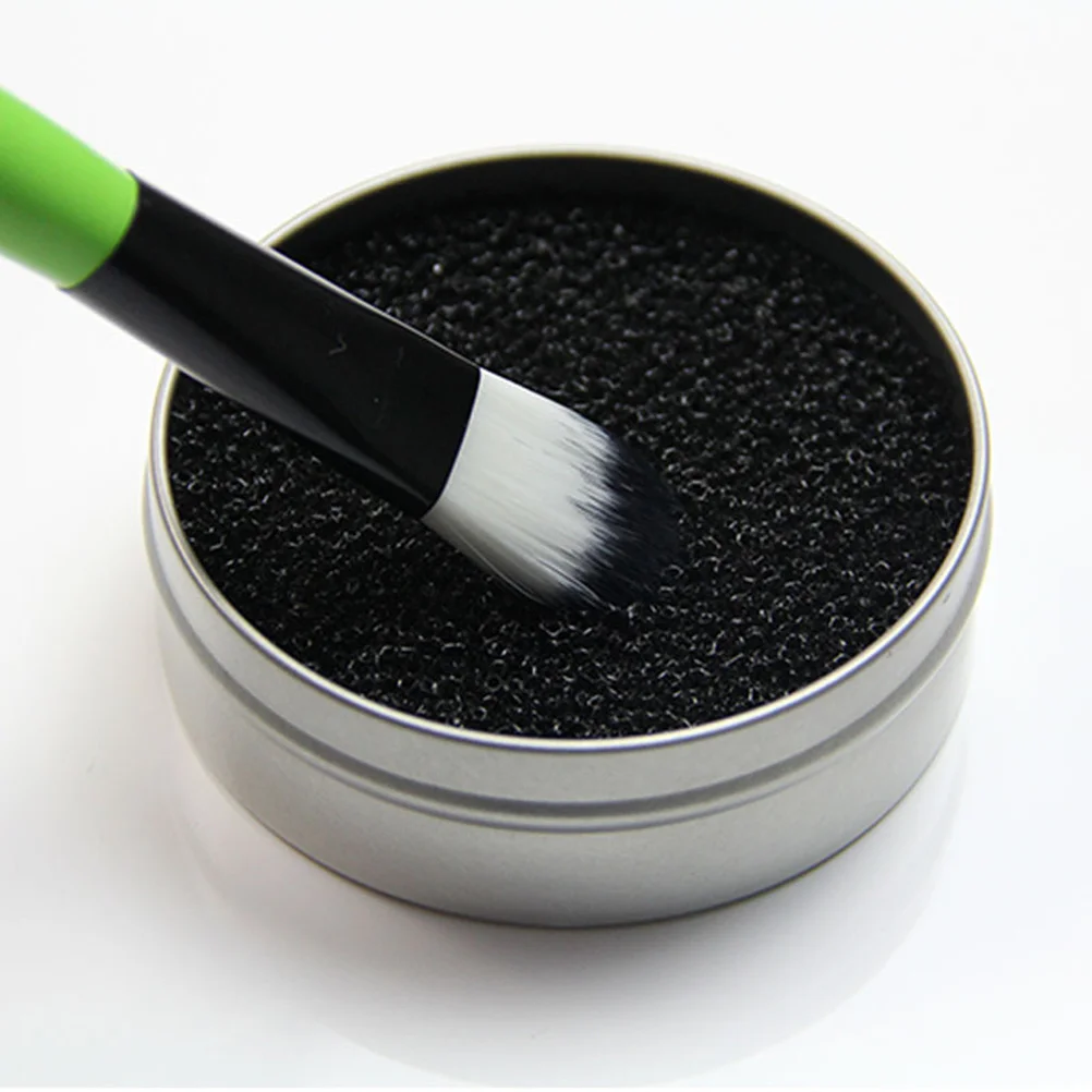 ที่วางแปรงแต่งหน้าแบบปรับได้ สีดำ ทำจากนีโอพรีน สำหรับแปรงทำความสะอาดอายแชโดว์ ป้องกันเหงื่อ อุปกรณ์จัดระเบียบแปรงแต่งหน้า