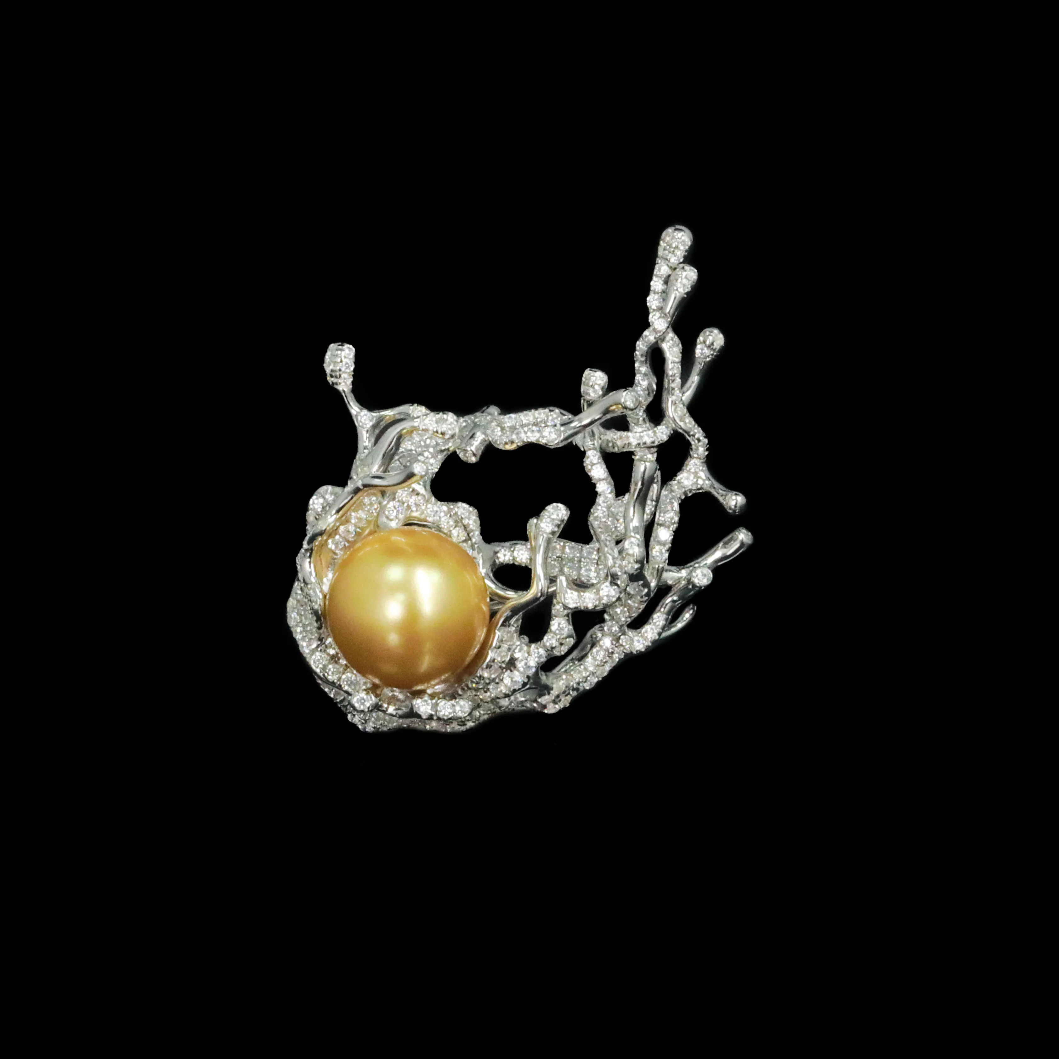 

Romantic Artificial 14mm Golden South Sea Shell Shape Brooch 925 Sterling Silver Fine Jewelry for Women's Engagement Party Gifts