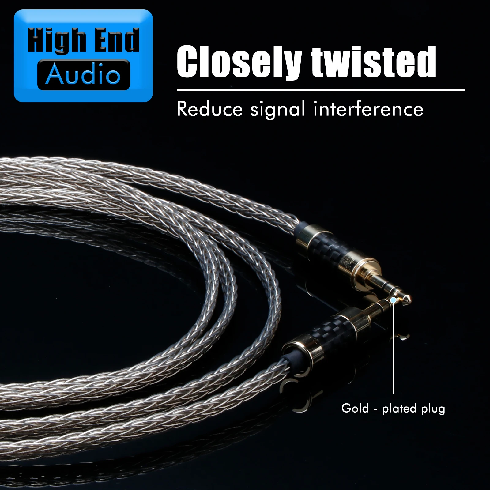 Preffair 7N OCC 16core TRS Jack AUX Audio Input Cable 3.5mm Male to 3.5mm Male Stereo Speaker Wire for Headphone Sound PC Earpho