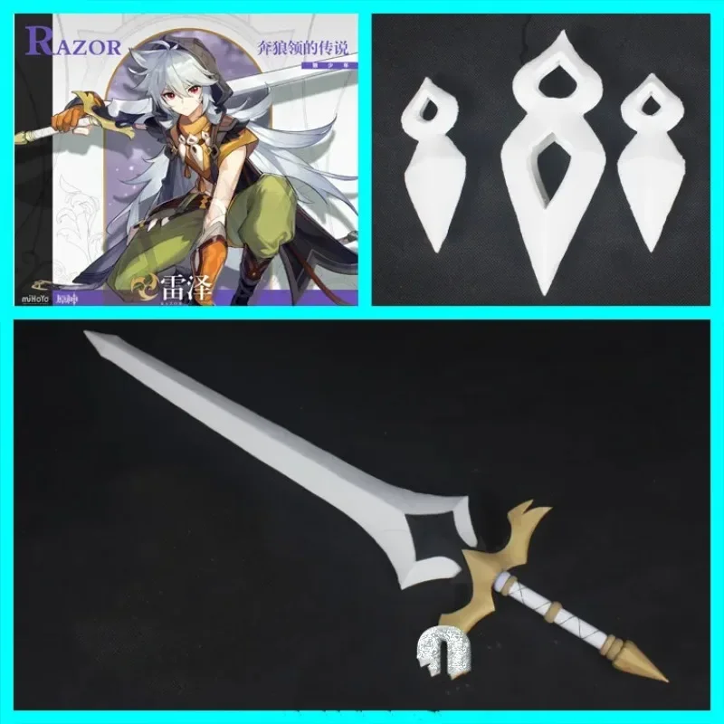 Game Genshin Impact Razor Cosplay Prop EVA Sword Necklace Costume Accessories Ornament Props s for Halloween Christmas