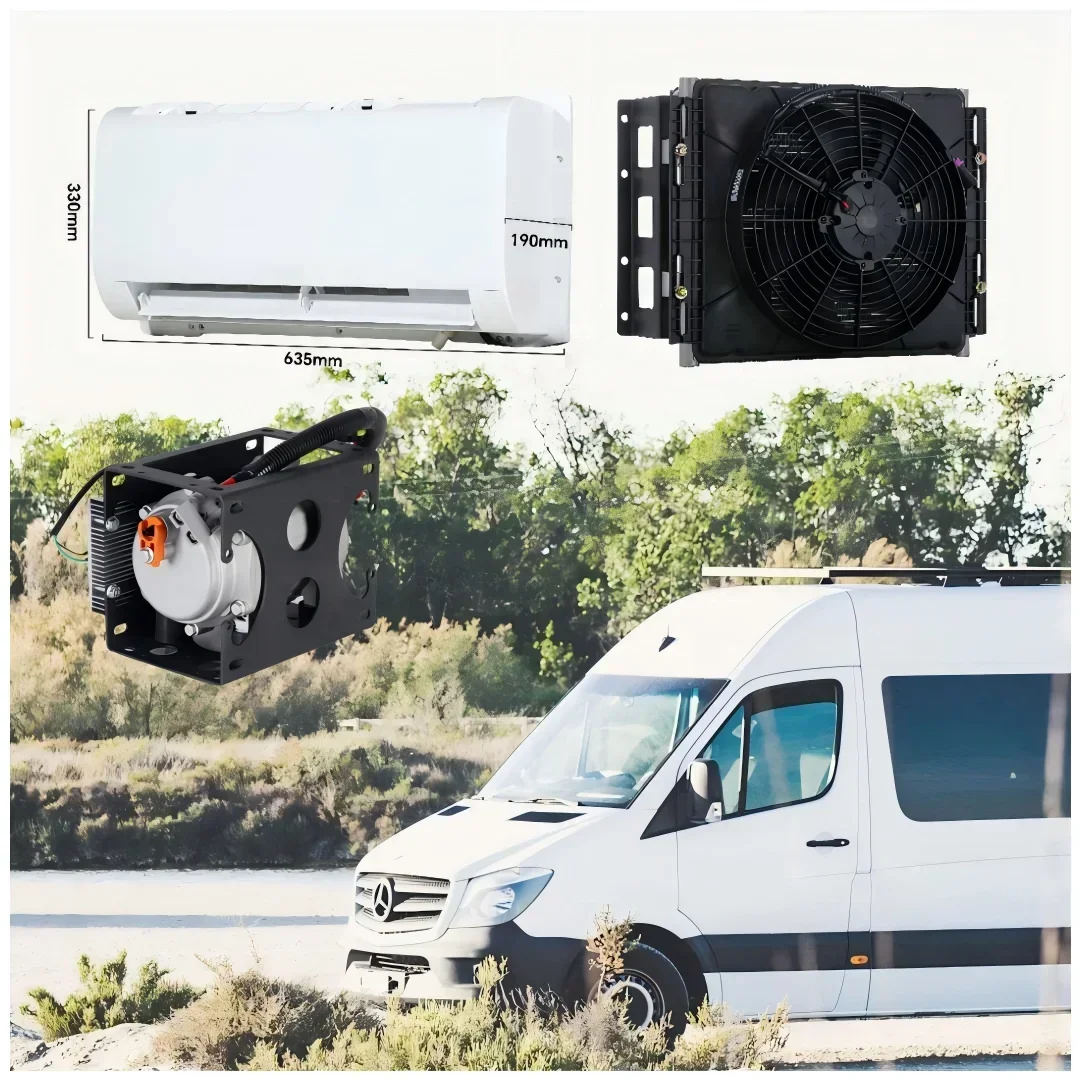 

12V RV AC Unit AC.161.114 24V Truck Air Conditioner Electric 48V Parking Cooler Battery AC System Camper Caravan