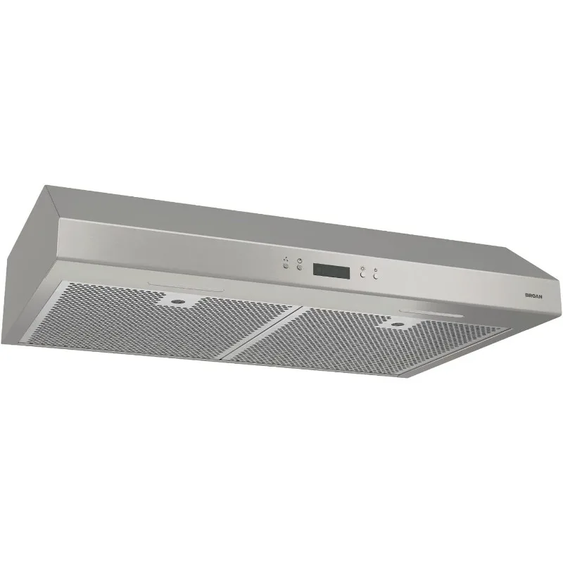 Broan-NuTone Glacier 30-inch Under-Cabinet 4-Way Convertible Range Hood with 3-Speed Exhaust Fan and Light, 450 Max Blower CFM