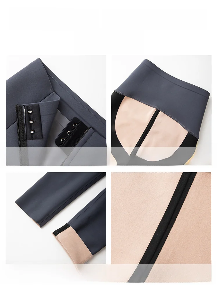 Pantaloni da yoga invernali da donna sottili Fce attillati a vita alta leggings lunghi caldi controllo della pancia sollevamento del sedere strato base non di marca