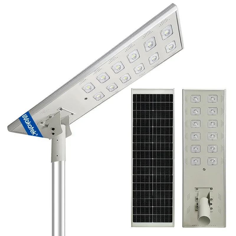 WAKATEK Led Solar Street Light Outdoor MPPT Technology 100w High Lumen All In One Integrated Auto-working Solar Light