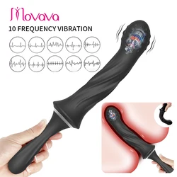 Movava 10 Speed Vibrating G-Spot Anal Plug Prostate Massage Soft Vibrators Wand Silicone Masturbator Erotic Sex Toys For Couple