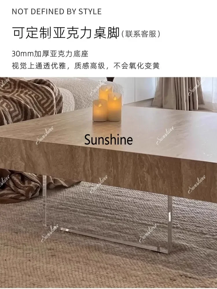 Living room household small apartment Italian light luxury minimalist coffee tableT*