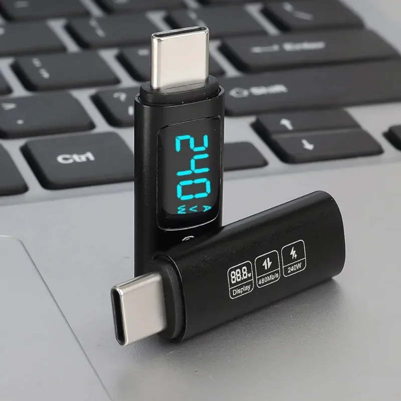 

Автомобильный зарядный конвертер 240 Вт для передачи данных, адаптер Type-C с цифровым дисплеем, C-C, автомобильные цифровые аксессуары, зарядка для телефона