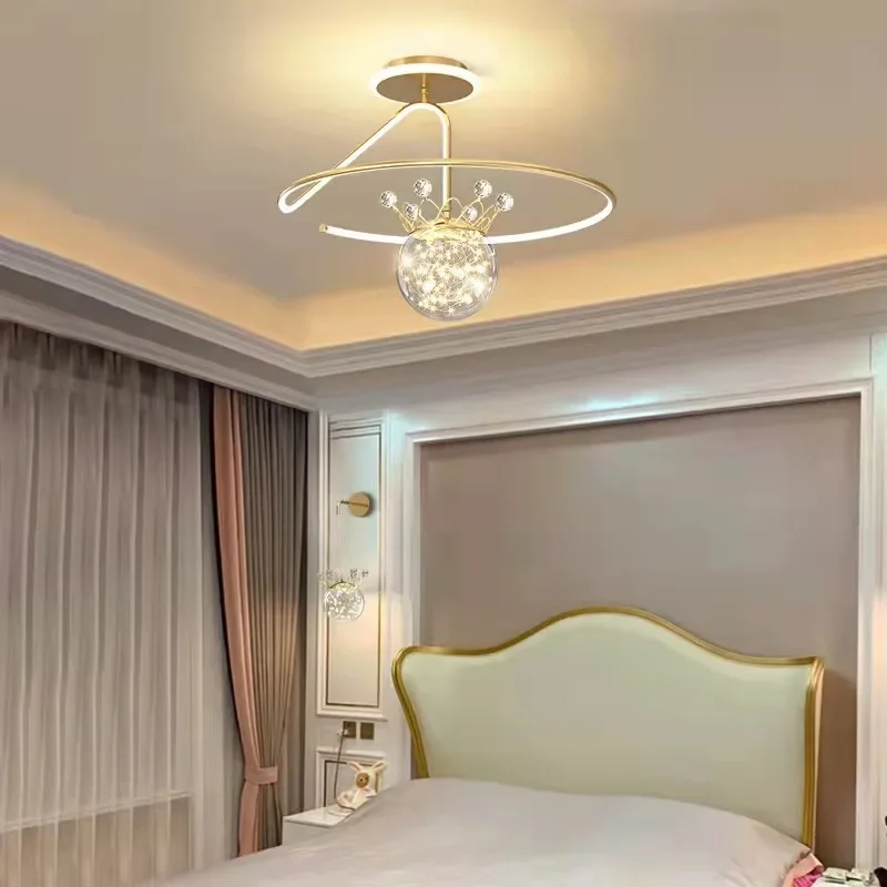 Modern LED Lovely crown star Ceiling Lamp Child Bedroom Living Restaurant Study Home Decoration Indoor Lighting Fixture Lustre