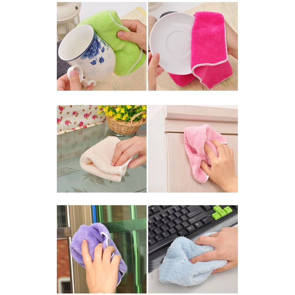 

10 Pcs Washcloths Kitchen Towel Cleaner Absorb Water Dish Washing Cleaning for
