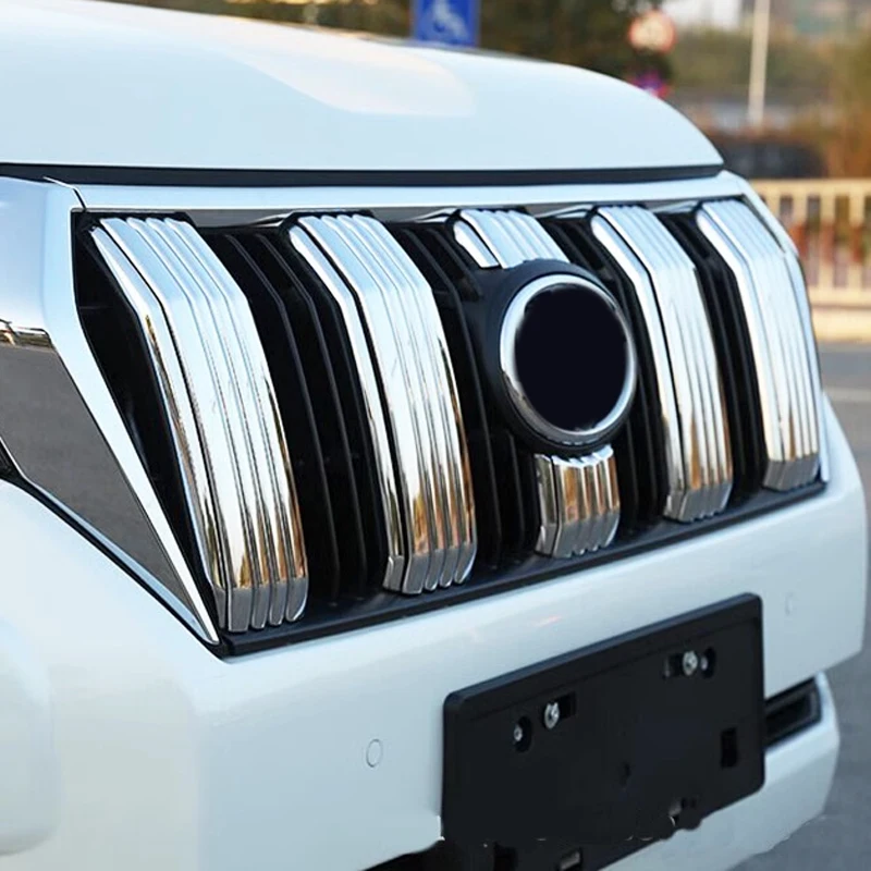 For Toyota Land Cruiser Prado 150 2014 2015 2016 2017 2018 2019 2020 ABS Chrome Front Grille Trim Cover Car-Styling Accessories