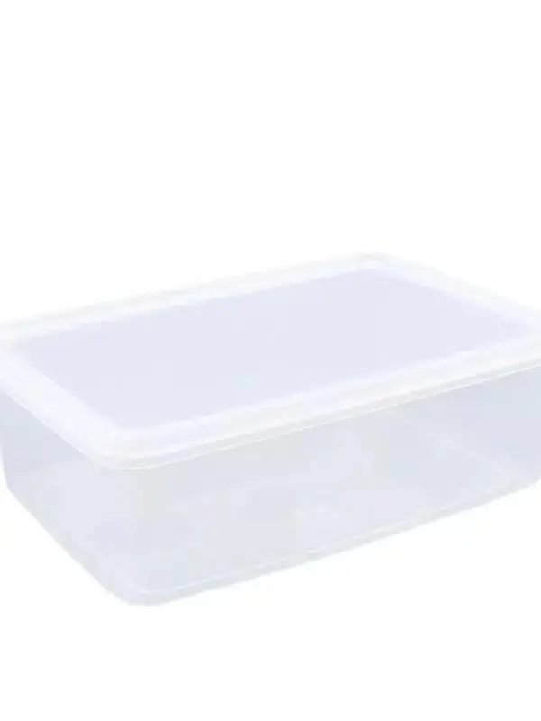 Caja Rectangular de plástico de calidad alimentaria con tapa para refriger, contenedor de nento de carne y verdu...