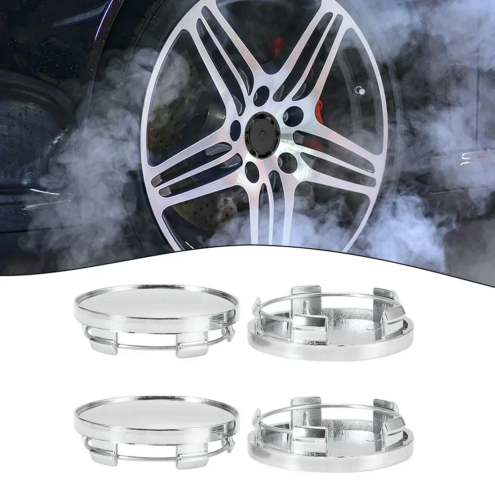 4pcs Silver 59mm/48mm Wheel Tyre Center Hub Cap Cover 5 Clips ABS Plastic Universal Fit For Most Car Auto 15x59mm